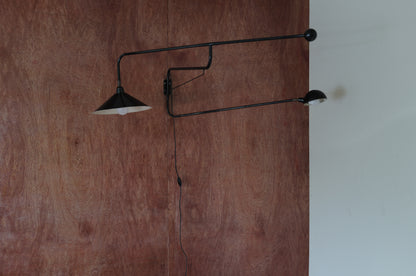 1960's French Double arm articulated wall lamp