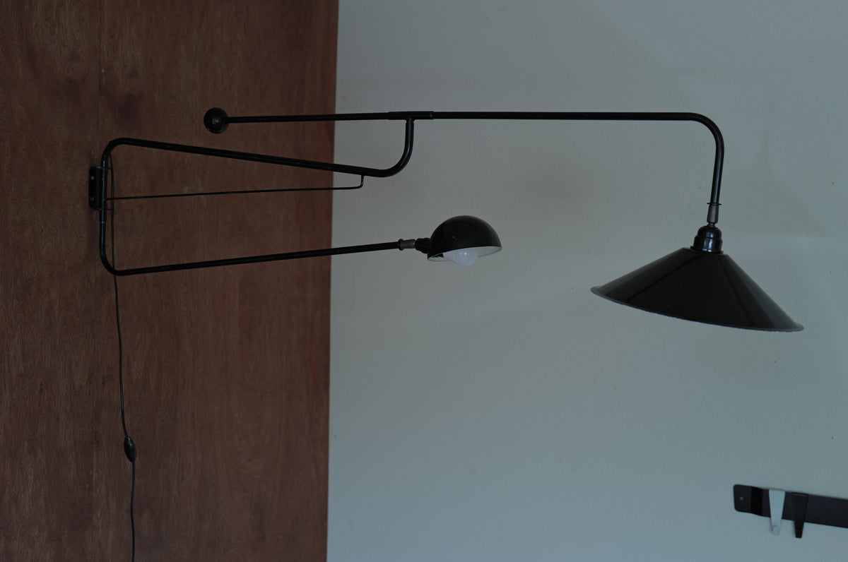 1960's French Double arm articulated wall lamp