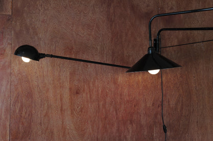 1960's French Double arm articulated wall lamp