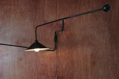 1960's French Double arm articulated wall lamp