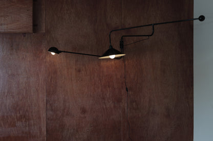 1960's French Double arm articulated wall lamp