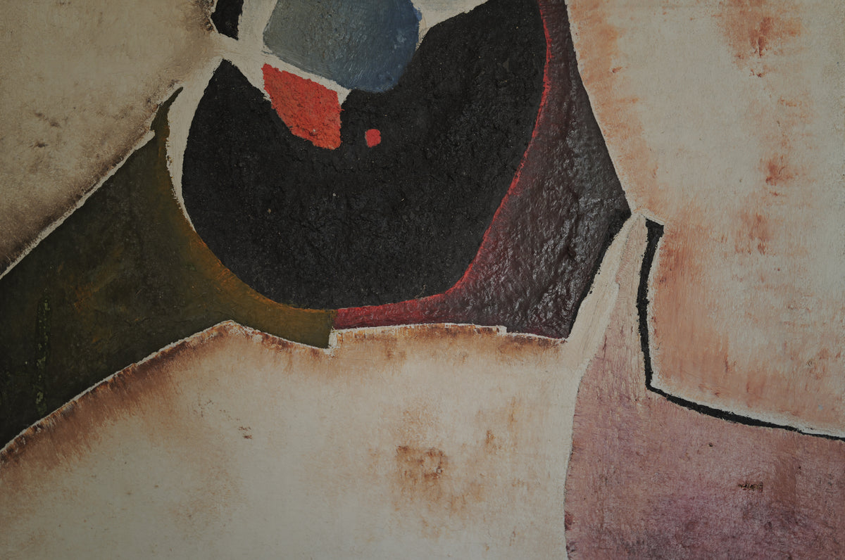 Abstract oil painting from 1960s France