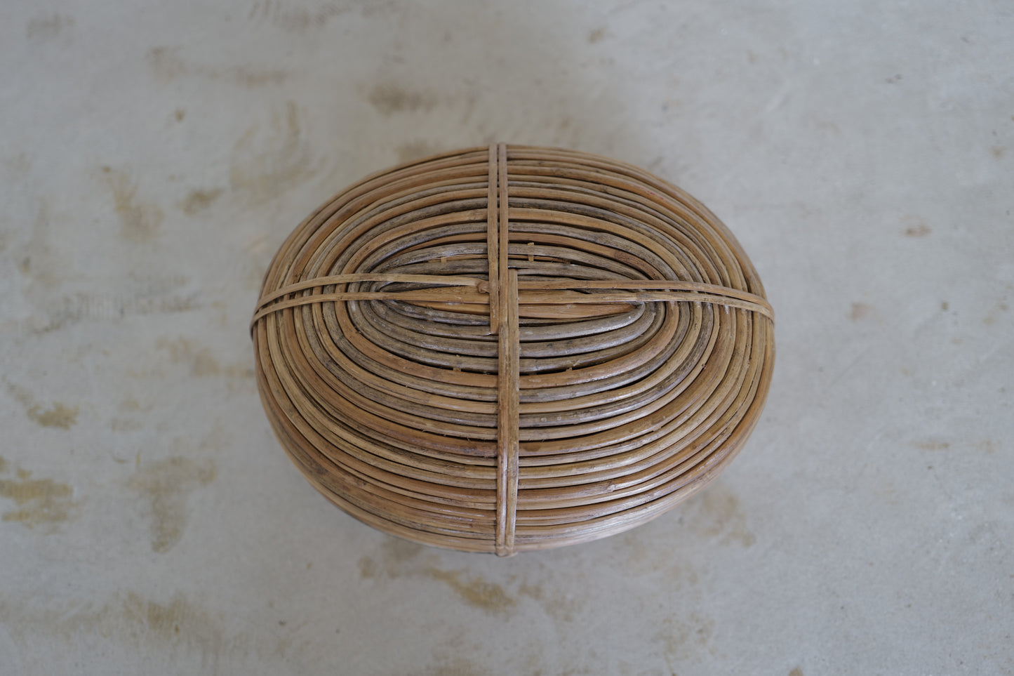Rattan and Brass Bowl in the Style of Gabriella Crespi, 1960s Italy