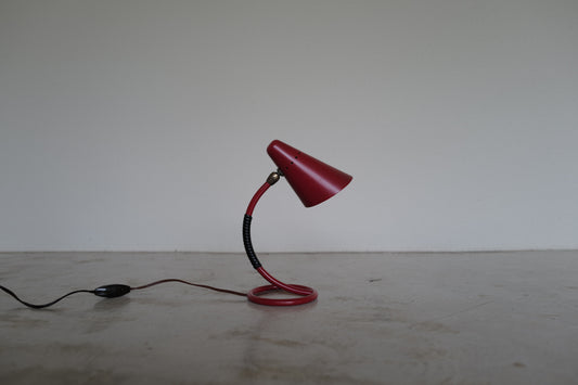 Red table lamp  France  1950-1960.
