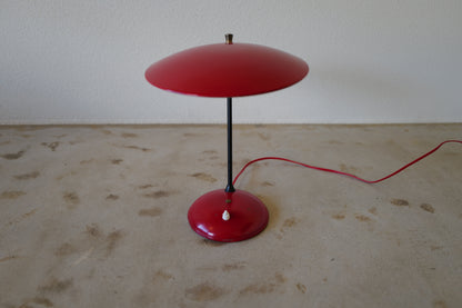 Stilnovo Enamel Metal and Brass Table Lamp 1950s Itary