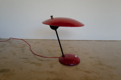 Stilnovo Enamel Metal and Brass Table Lamp 1950s Itary