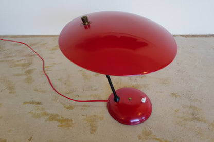 Stilnovo Enamel Metal and Brass Table Lamp 1950s Itary
