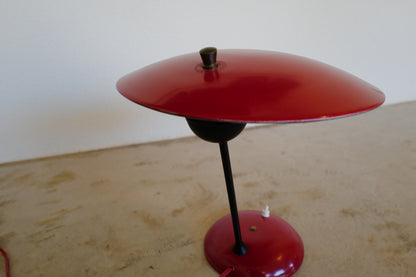Stilnovo Enamel Metal and Brass Table Lamp 1950s Itary