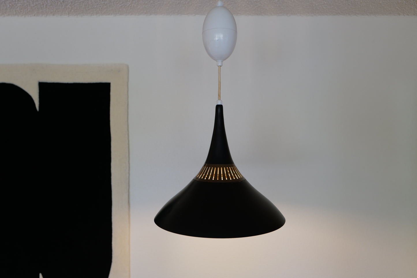 Scandinavian Black pendant lamp 1960s