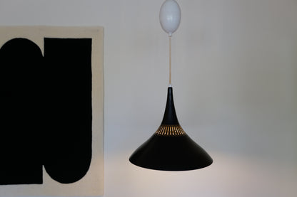 Scandinavian Black pendant lamp 1960s