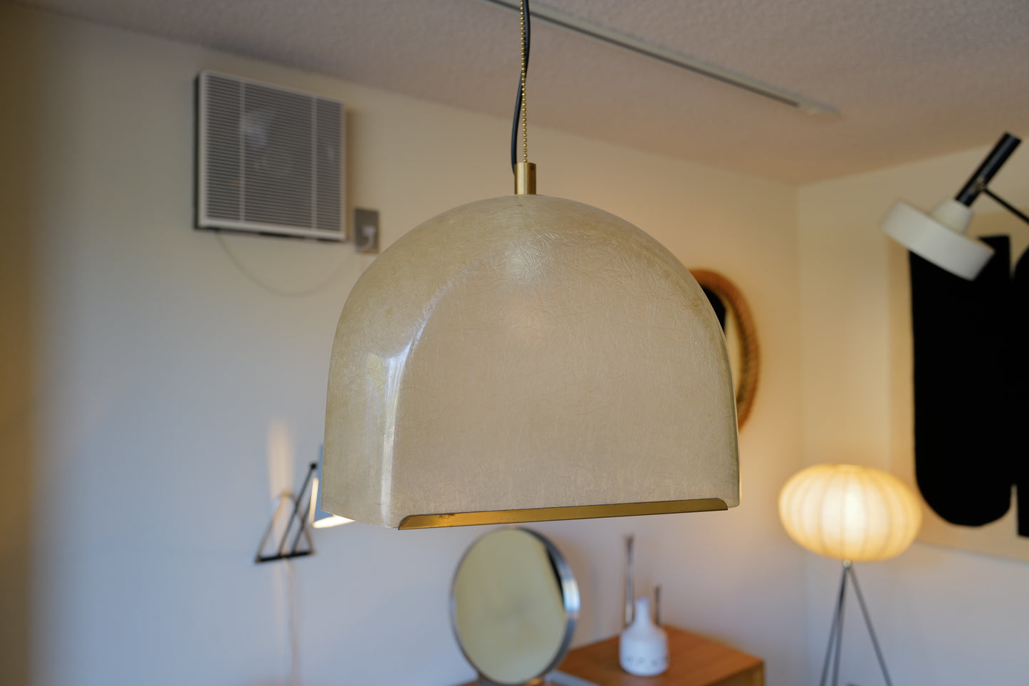 Italian Design Fiberglass  Pendant Lamp, 1960s, Italy