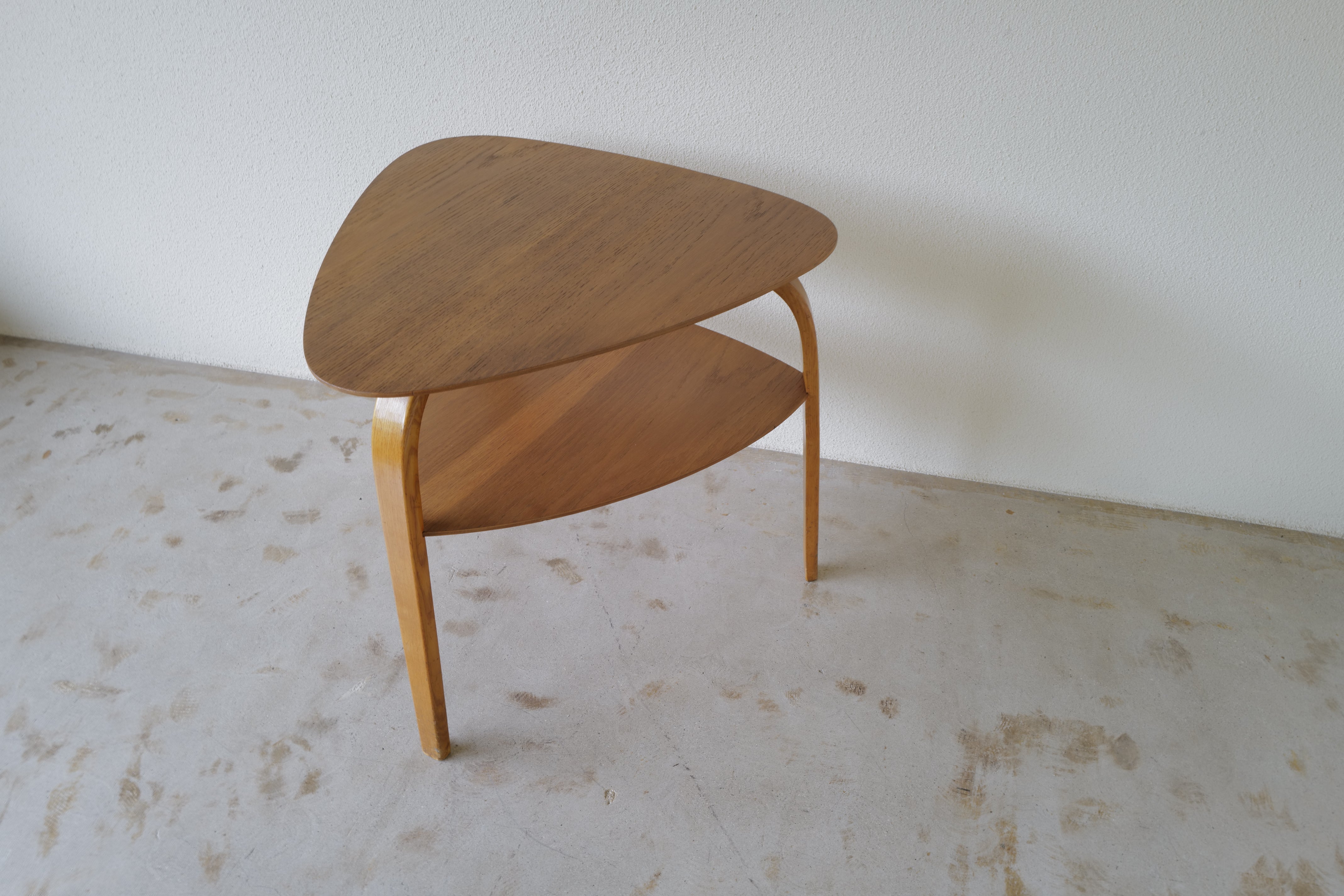 Bow wood Side table by Hugues Steiner. France 1950s – YURA VINTAGE