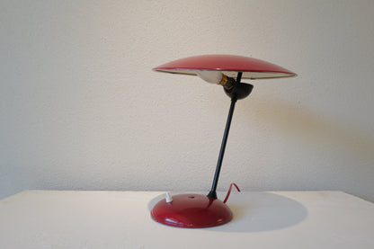 Stilnovo Enamel Metal and Brass Table Lamp 1950s Itary