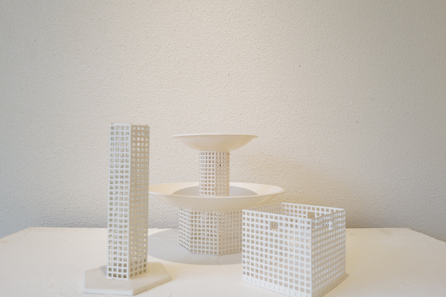 Josef Hoffmann Metal Table Set circa 1905 Re-Edited by Bieffeplast, Italy, 1960s