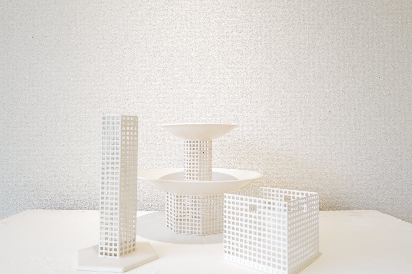 Josef Hoffmann Metal Table Set circa 1905 Re-Edited by Bieffeplast, Italy, 1960s