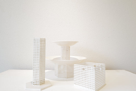 Josef Hoffmann Metal Table Set circa 1905 Re-Edited by Bieffeplast, Italy, 1960s
