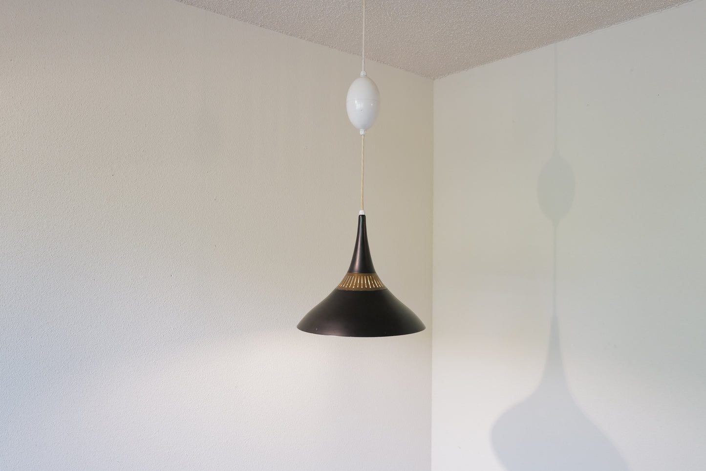 Scandinavian Black pendant lamp 1960s