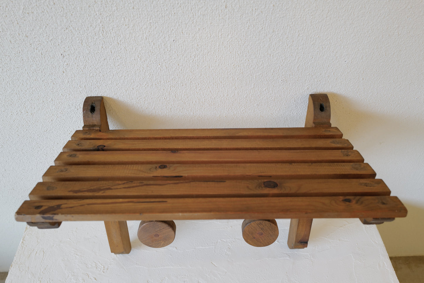 Pine Wood Wall Shelf 1960's France